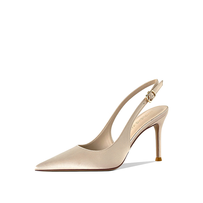 Casual Sandal Leather - Sandalias de tacón fino con punta