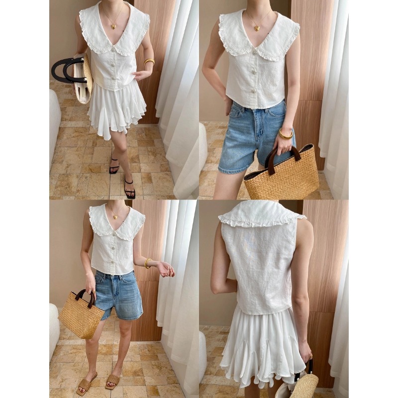 Shirt Camp Collar - 2025 Camisa sin mangas con cuello
