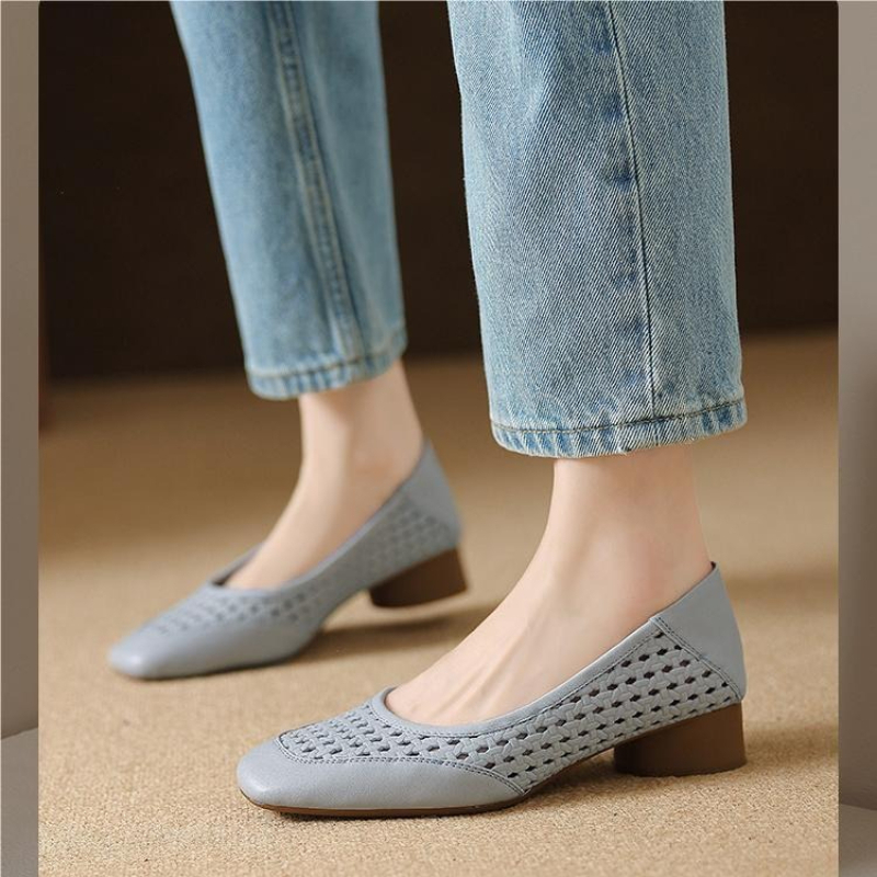 Zapatos de tacón alto huecos d - Casual Sandal Leather reseña y precio