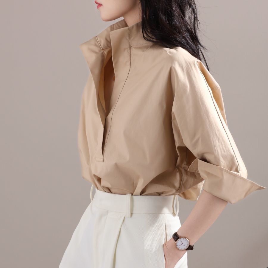 Camisa sin mangas con cuello a - Shirt Camp Collar reseña y precio